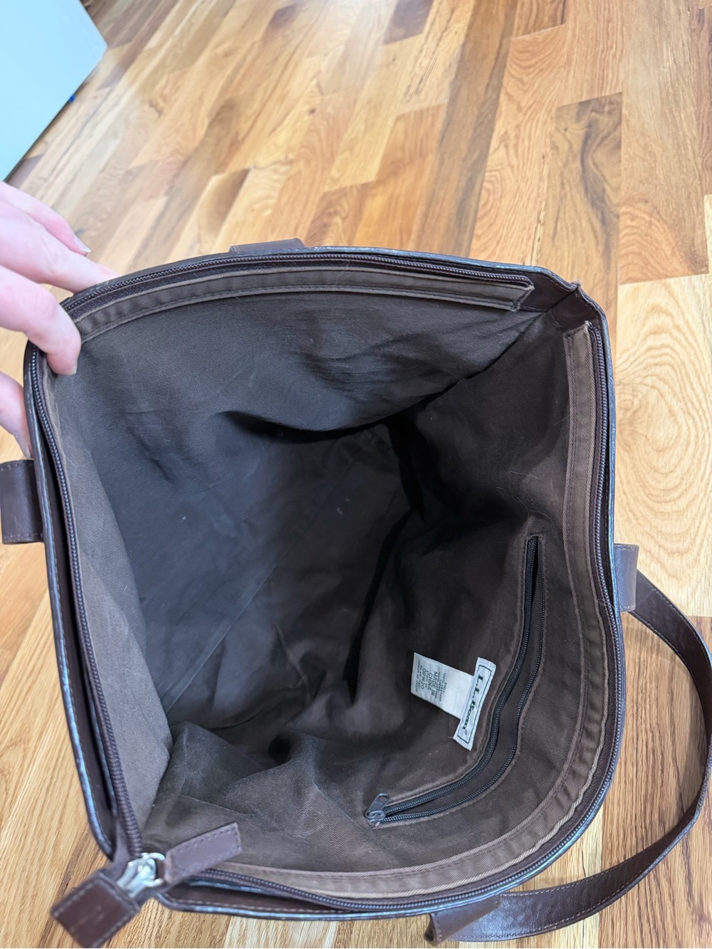 L.L. Bean Leather Zip-Top Tote - Picture 8 of 9